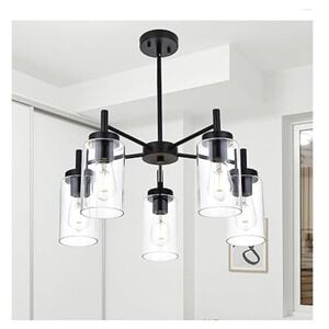 5-Light Modern Farmhouse Black Chandelier